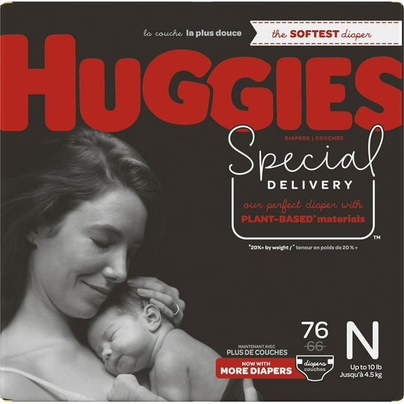 Huggies Special Delivery Hypoallergenic Newborn Baby Diapers, 76 Ct
