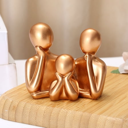 Hugging Couple Sculptures Home Décor - Modern Gold Lovers Statues Resin Collectible Figurines Anniversary Wedding for Home Shelf Décor