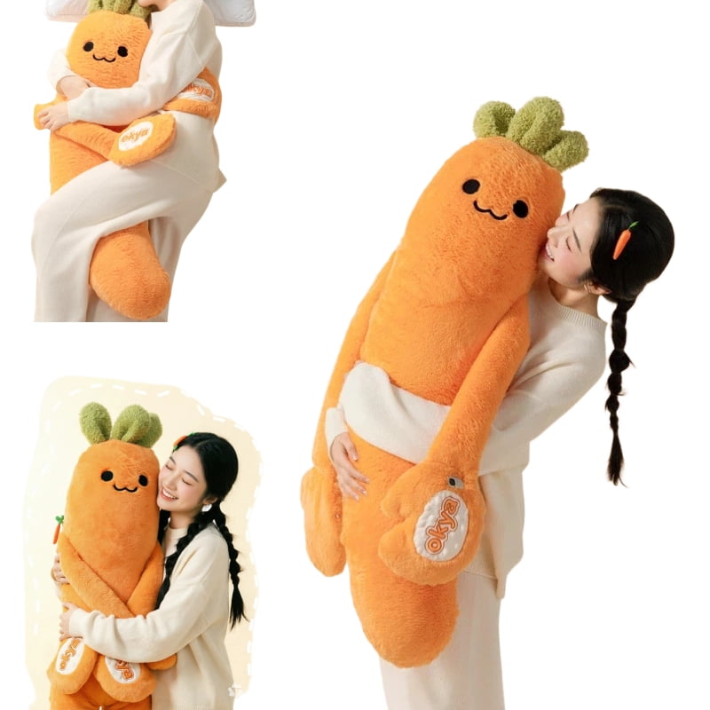 Hugging Patting Pillow for Adults, Carrot King Plush Buddy with Heating & Sleep Aid, Emotional Support Cuddle Soothe Tap Comfort Gift,patting,L