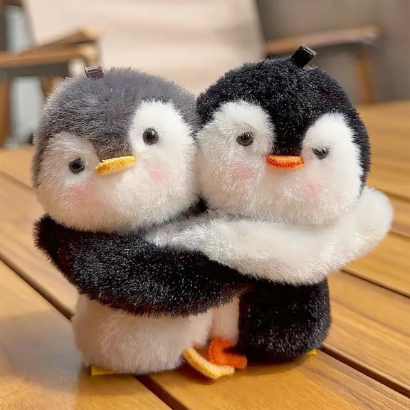 Hugging Penguin Keychains Detachable Cute Plush Keychain, Soft Durable Portable Versatile Snap Together, Adorable Couple Friend Gift, Backpack Purse Car Mirror Daily Decoration Gift Use