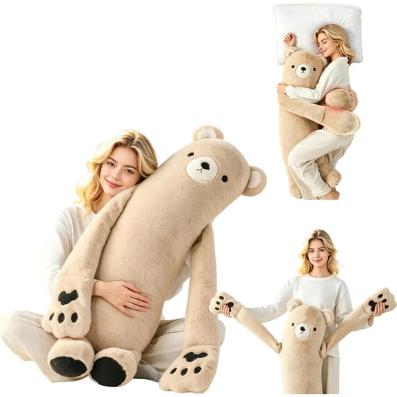 Hugging Pillow,Heated Pat‑Function Long‑Leg Hugging Pillow, Soft Cuddle Sleep‑Aid Pillow for Adults.
