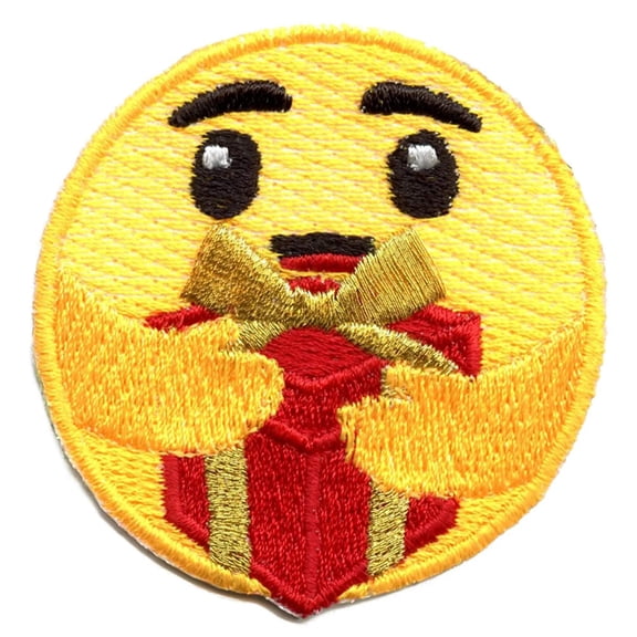 Hugging Present Patch Keyboard Emoji Embroidered Iron On