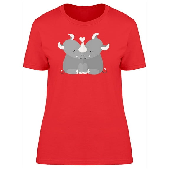 Hugging Rhinos T-Shirt Women -Image by Shutterstock, Female Medium