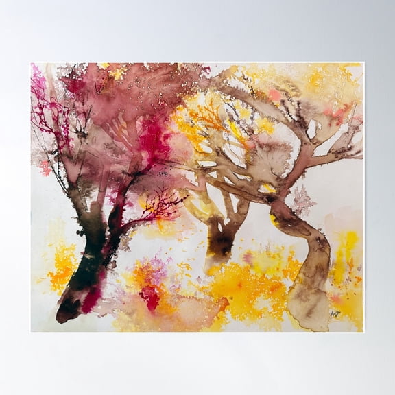 Hugging Trees Poster Wall Art, Modern Wall Decor For Living Room Bedroom, 8x12 UNFRAMED