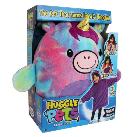 Huggle Pets Rainbow Unicorn Animal Hoodie Sweatshirt and Plush Toy, As Seen on TV