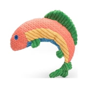 HuggleHounds Plush Dog Toy, Raucous Rainbow Trout Knottie, Small