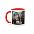 thumbnail image 1 of 3dRose, Huggy Hippos, 11oz Two-Tone Red Mug, 1 of 7