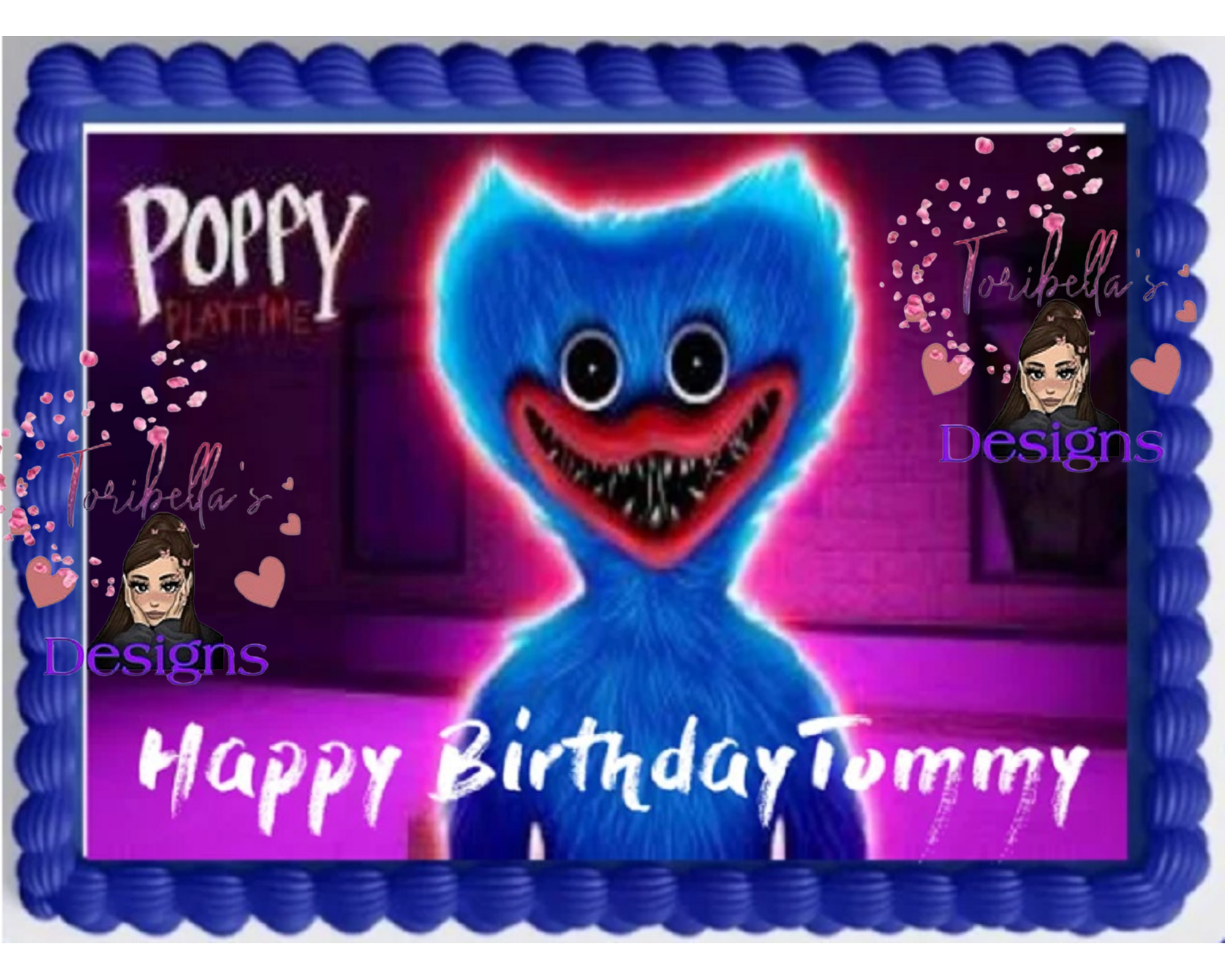 Poppy Playtime Huggy Wuggy Birthday Edible Image Cake Topper, by ToriBellas Designs