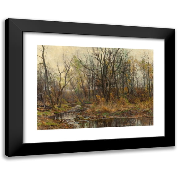 Hugh Bolton Jones 14x11 Black Modern Framed Museum Art Print Titled - A Berkshire Brook in Autumn