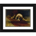thumbnail image 1 of Hugh George Shaw 24x18 Black Ornate Framed Double Matted Museum Art Print Titled: St. Bernard Lying on a Runner, 1 of 5