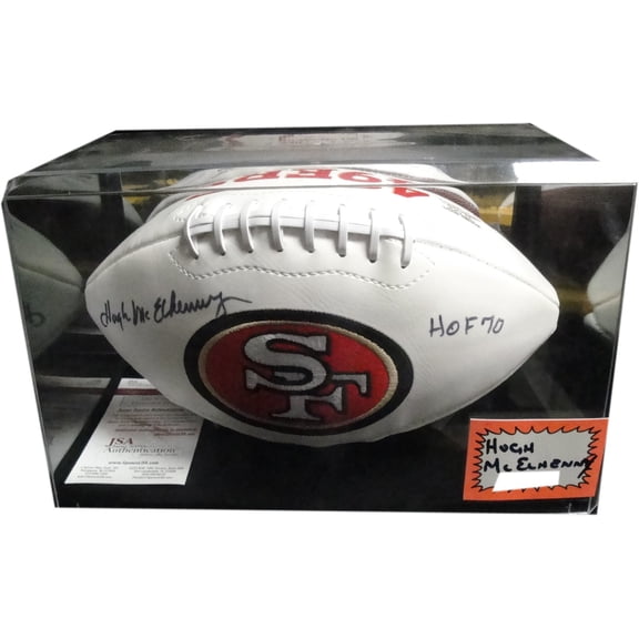 Hugh McElhenny Hand Signed Autographed Football W/ Case San Francico 49ers JSA