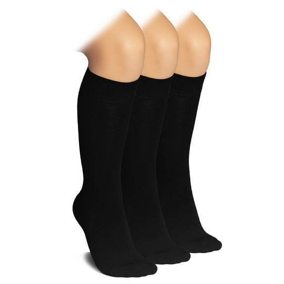 Hugh Ugoli Bamboo Knee-High Socks, Black, 3-Pack