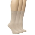 thumbnail image 1 of Hugh Ugoli Women's Bamboo Thin Dress Socks Crew Business Casual, 3 Pairs, Beige, Shoe Size: 6-9, 1 of 5
