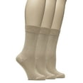 thumbnail image 1 of Hugh Ugoli Women's Bamboo Thin Dress Socks Crew Business Casual, 3 Pairs, Dark Beige, Shoe Size: 6-9, 1 of 6