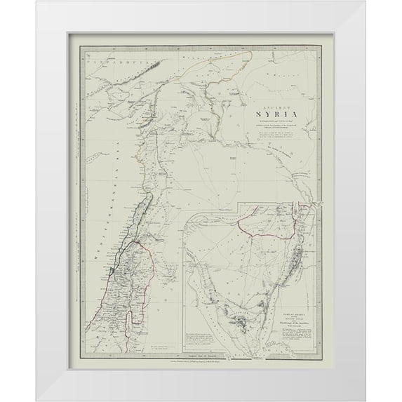 Hughes 12x14 White Modern Wood Framed Museum Art Print Titled - Ancient Syria Middle East - Hughes 1830
