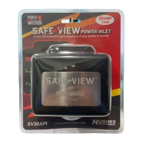 Power Watchdog SafeView Smart RV Power Inlet 30 Amp, Black (SV30API) LED Status Power Inlet with Halo Light, Reversed Polarity Detection, ETL Certified Shore Power Connection
