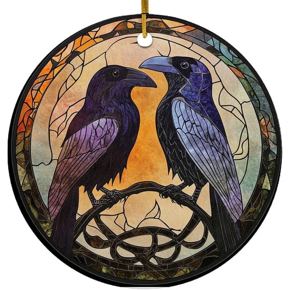 Hugin and Munin Ornament, Scandinavian Christmas Ornaments 2025, Viking Christmas Ornaments, Celtic Norse Mythology Decor, Christmas Decorations Gifts UXA1C8