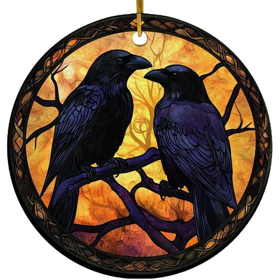 Hugin and Munin Ornament, Scandinavian Christmas Ornaments 2025, Viking Christmas Ornaments, Celtic Norse Mythology Decor, Christmas Decorations Gifts go4jLb