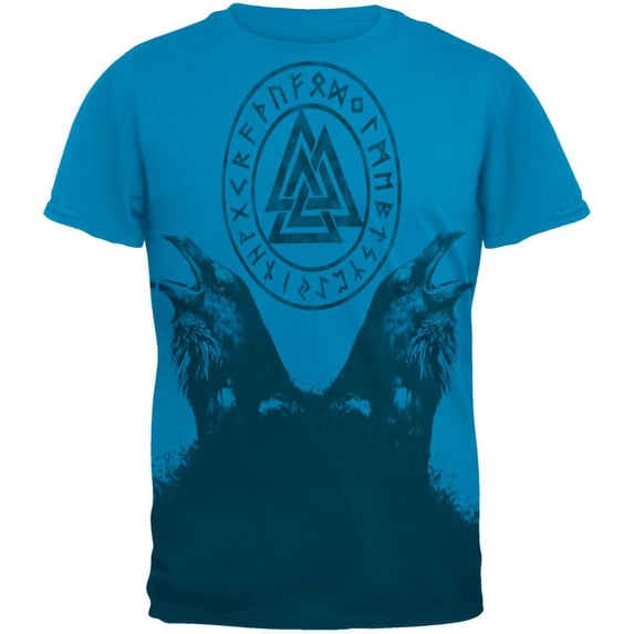 Huginn and Muninn Odin's Ravens Mens T Shirt Sapphire 2XL