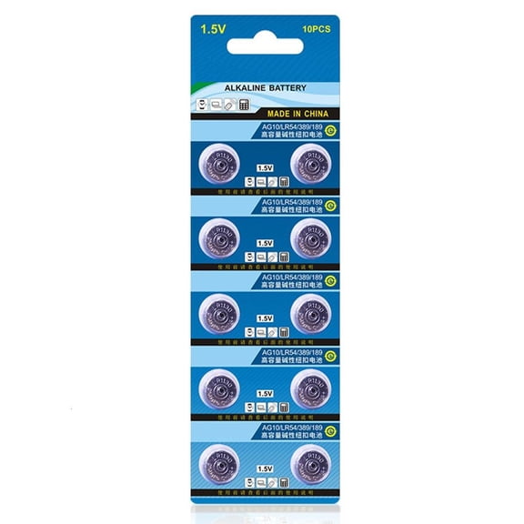 Hugjasmine 10pcs/20pcs 1.5V Alkaline Button Cell Batteries AG10/LR54 1.5V Alkaline Button Cell Battery Coin Cell For Watches Remote