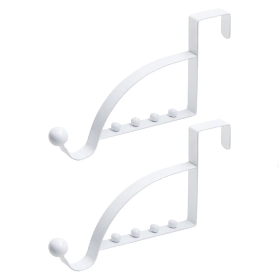 Hugjasmine 2Pieces Over The Door Hooks Hanger Multi Hanging Storage Organizers Valet Hooks
