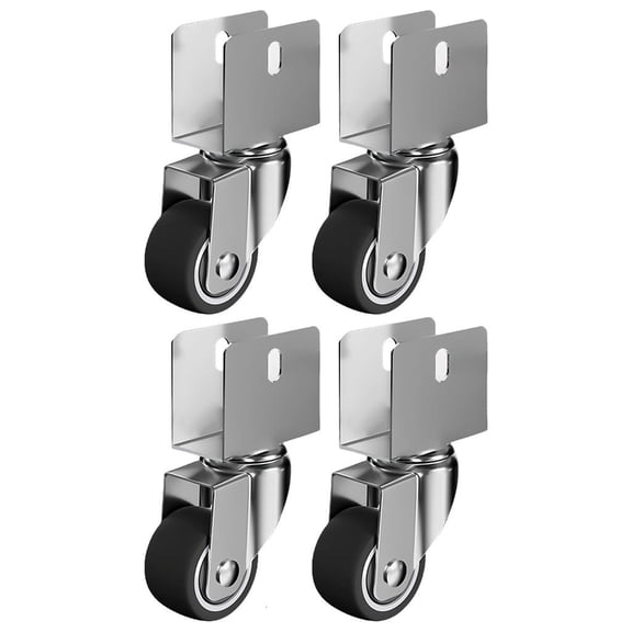 Hugjasmine 4Pcs 1.25inch Universals Soft Rubber Wheel Heavy Duty Furniture Wheel Castor for Platform Trolley Chair Accessories