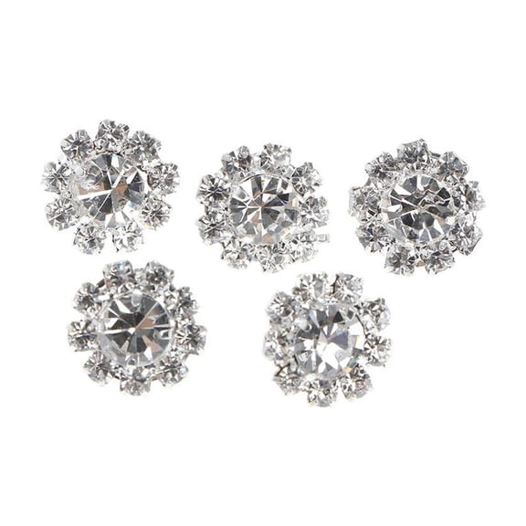 Hugjasmine 5Pcs 12mm Round for Rhinestone Shank Button Sewing Craft Embellishment DIY