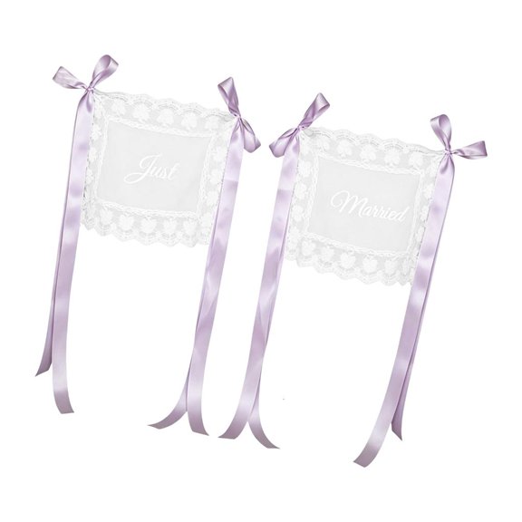 Hugjasmine Anniversary Chair Back Sign Set of 2 for Wedding Event Seats