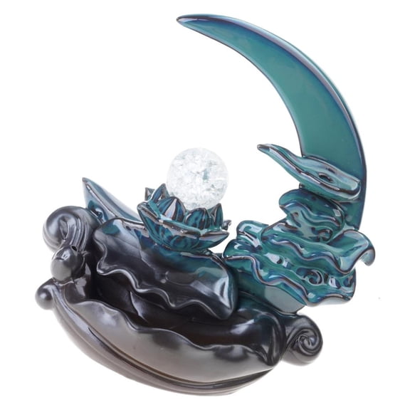 Hugjasmine Ceramic Incenses Burners,Moon Waterfall Backflow Incenses Holder Home Decors