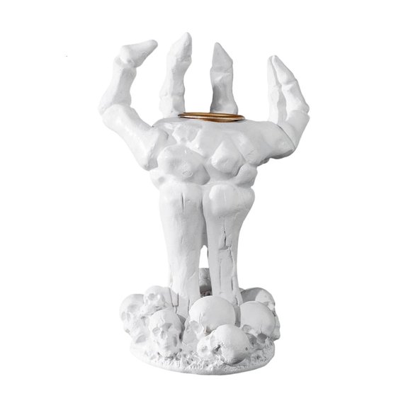 Hugjasmine Desktop Skeleton Hand Candle Holders for Party Living Room Decors