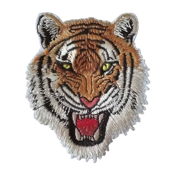 Hugjasmine Iron on Patches Roaring Striped Tiger Iron-on Patches for Motorcycle Biker Vest