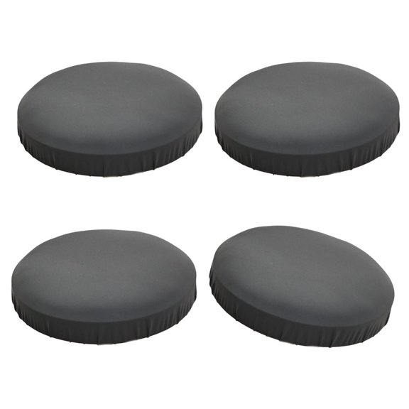 Hugjasmine Pack Of 4 Elastic Round Stool Cover Faux Seat Slipcovers Water Resistant