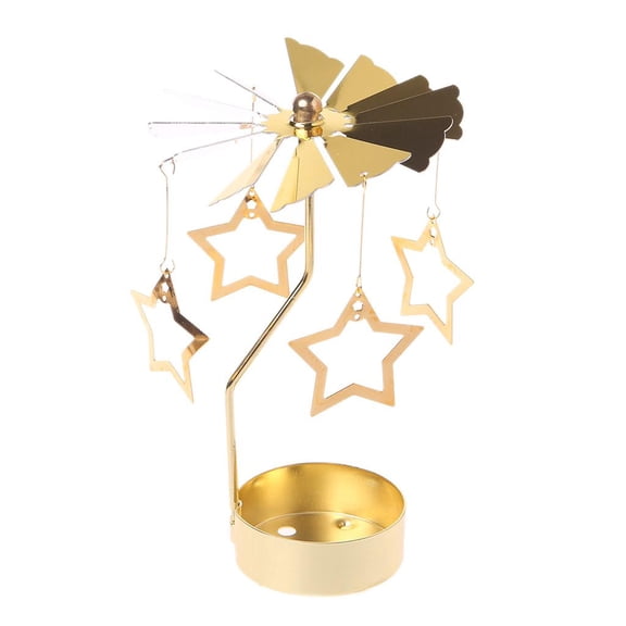 Hugjasmine Romantic Candlestick Rotating Spinning Carousel Tea Light Candle Holder Home