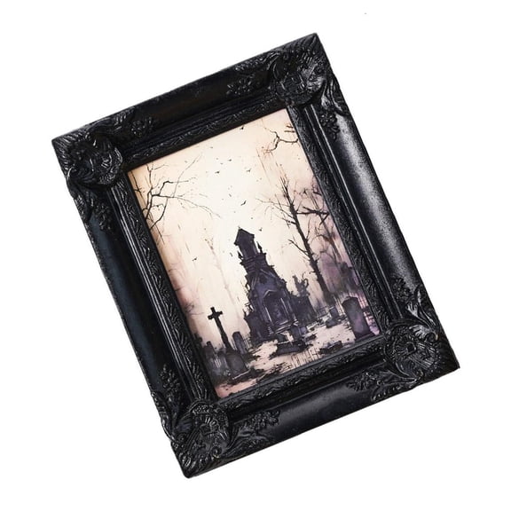 Hugjasmine Seasonal Insert Frame for Indoor Shelf Display, Dark Black Photo Piece for Entryway, Bedroom, or Living Room Use, 18.5 x 23.5 cm Size