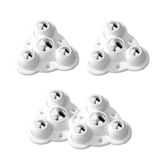 Hugjasmine Set of 4 Stick On Furniture Movers with Steel Bearing Casters easy installs Stickable Rollers set No Damage to Furniture