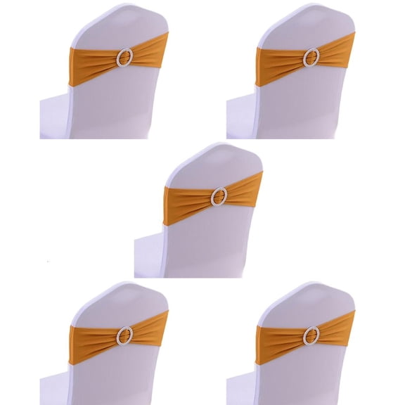 Hugjasmine Spandexs Chair Sashes Bows Stretch Chair Cover Band with Buckle Chair Tie
