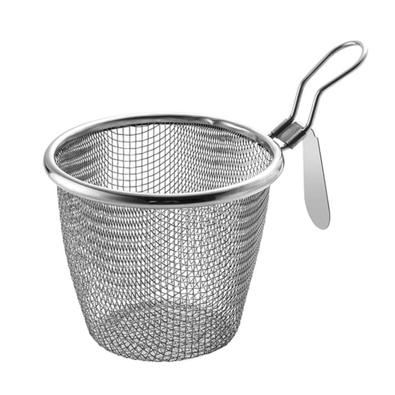 Hugjasmine Stainless Steel Fine Wire Mesh Food Colander Strainer Kitchen Hot Frying Pan Filter Basket Sieve Dryer for Vegetable