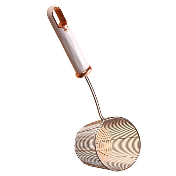 Hugjasmine Thickened Stainless Steel Wire Skimmer with Ergonomic Handle Strainer Spoon for Cooking and Frying Kitchen Utensils