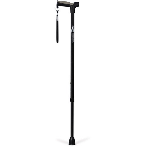 Hugo Adjustable Derby Handle Cane with Reflective Strap, Ebony