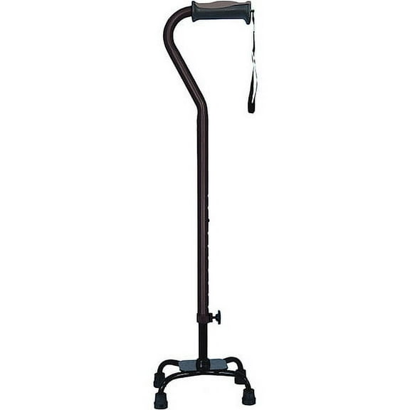 Hugo Adjustable Ergonomic Quad Cane for Right or Left Hand Use, Black, Small Base