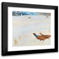 thumbnail image 1 of Hugo Baar 16x15 Black Modern Framed Museum Art Print Titled - Pheasants in a Winter Landscape, 1 of 5