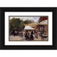 thumbnail image 1 of Hugo Birger 18x13 Black Ornate Wood Framed Double Matted Museum Art Print Titled - Outside a Restaurant in the Bois De Boulogne, 1 of 5