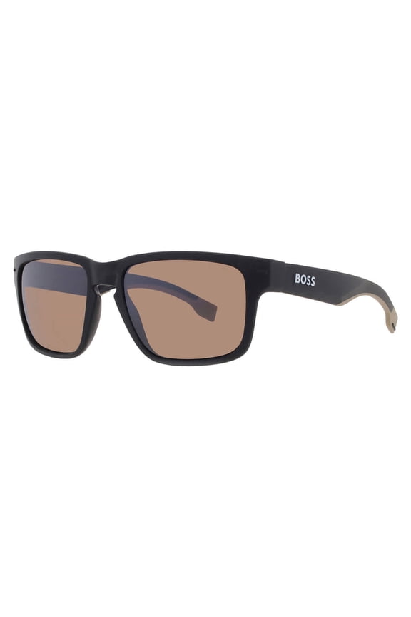 Polarized Brown Square Men's Sunglasses BOSS 1497/S 0087/6A 55