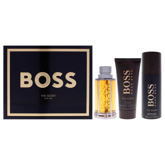 Hugo Boss Boss The Scent , 3 Pc Gift Set 3.3oz EDT Spray, 3.3oz Shower Gel, 5oz Deodorant Spray