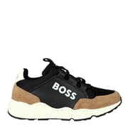 Hugo Boss Boys Logo-Print Trainers, Brand Size 35 3.5 Kids