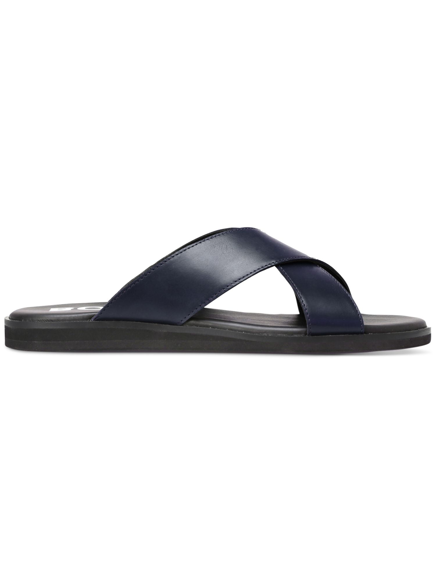 HUGO BOSS Mens Black Padded Darrel Open Toe Slip On Leather Sandals Shoes 46 Walmart