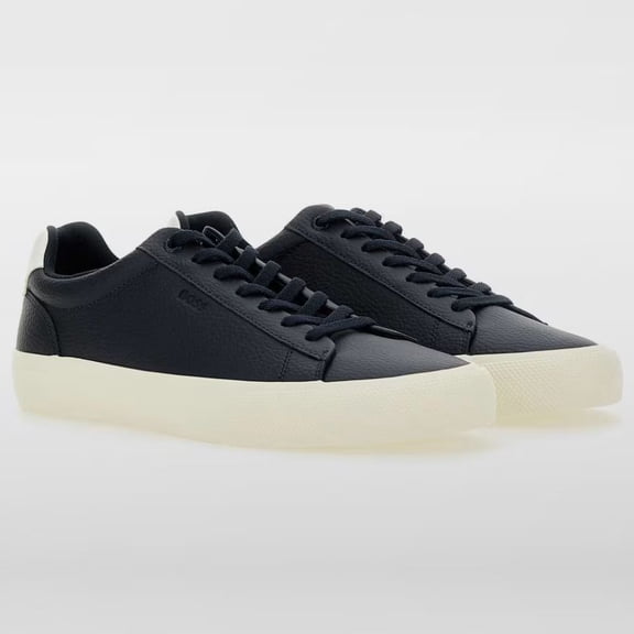 Hugo Boss Men's Aiden Tennis Low-Top Leather Sneaker, Navy