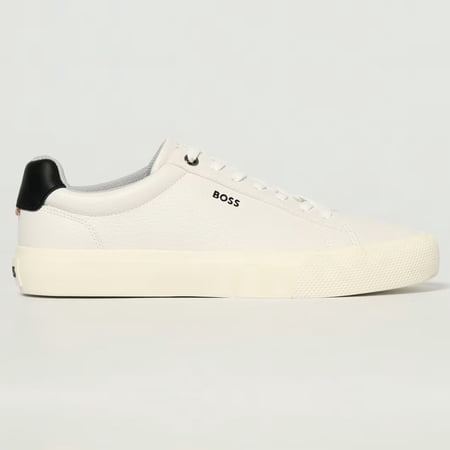 Hugo Boss Men's Aiden Tennis Low-Top Leather Sneaker, Open White