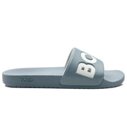 Hugo Boss Mens Aryeh Big Logo Pool Slides, Blue Eyes, 11