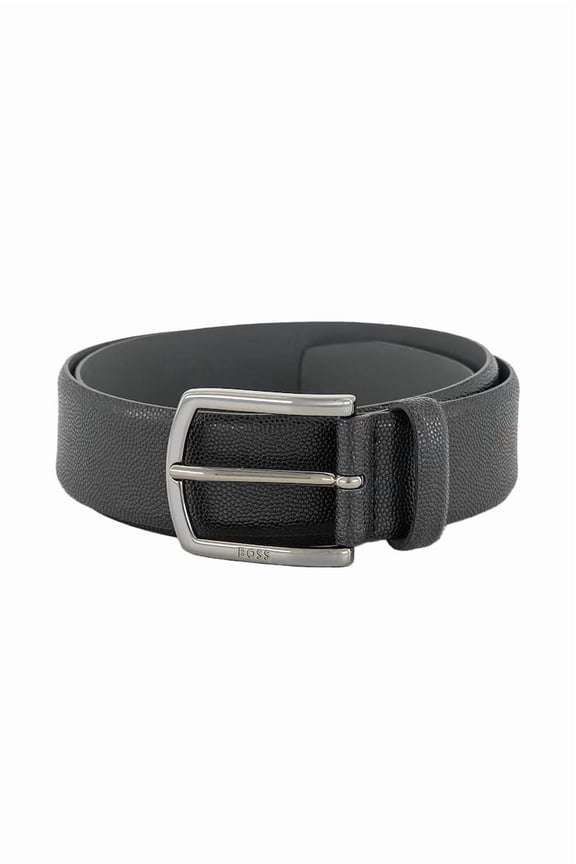 Men's Claus Grained Leather Belt, Black